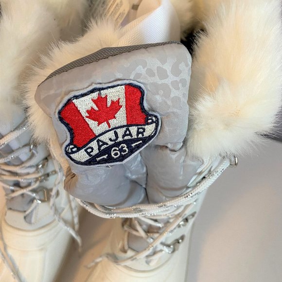 Pajar Tall White Debby Waterproof Boots Size 8 - Picture 6 of 10